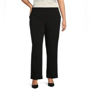 Kasper Black Plus Size 18W Stretch Crepe Tab Front Trouser Pants NWOT